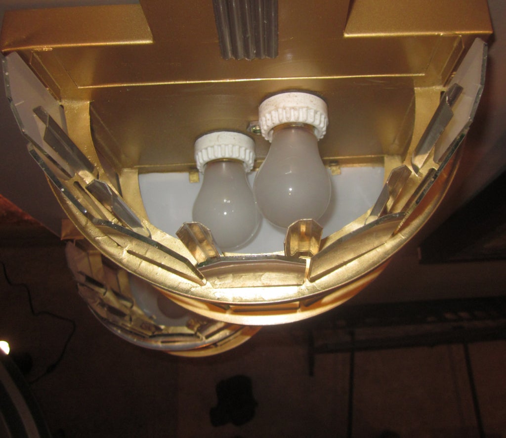 Painted Pair of Art Deco Theater Wall Sconces