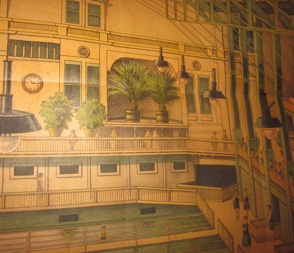 19th Century Monumental Sutro Baths San Francisco Lithograph Poster