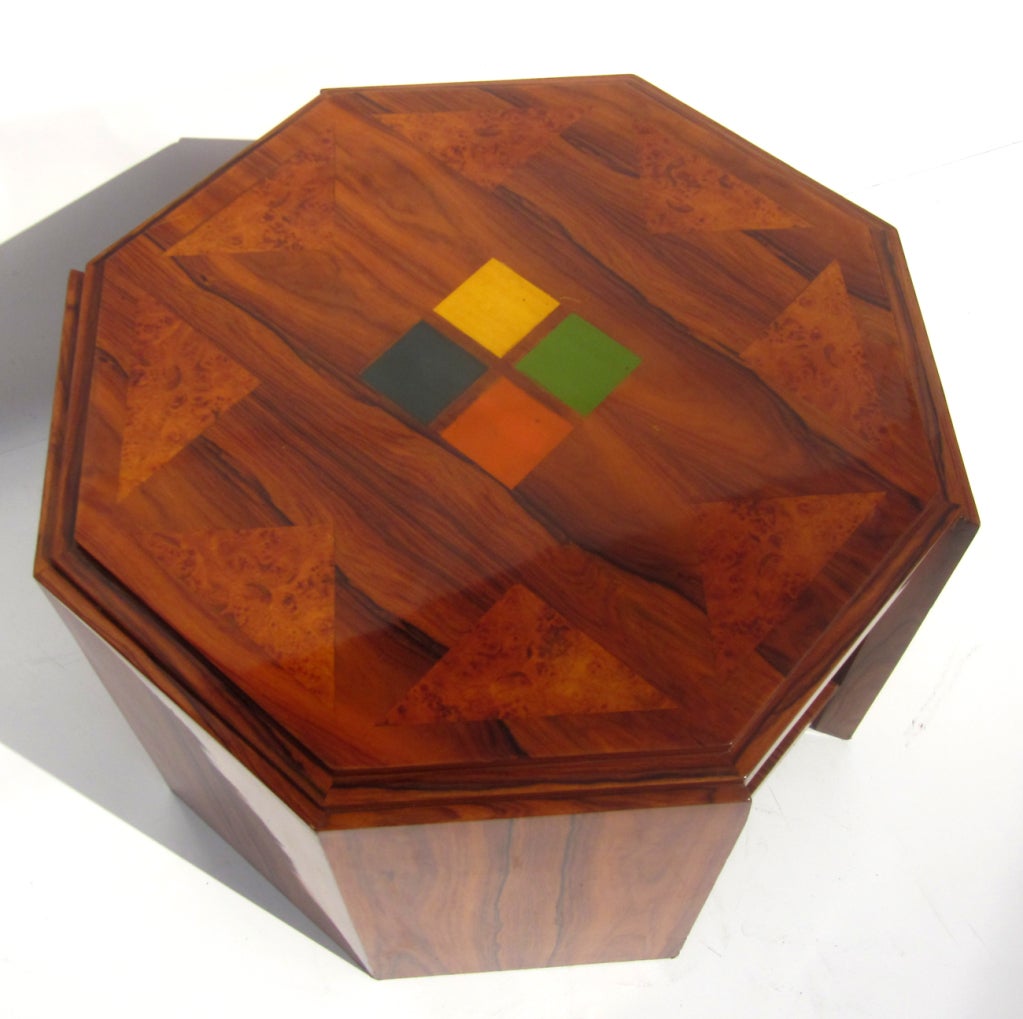 American Art Deco Walnut Occasional Table For Sale