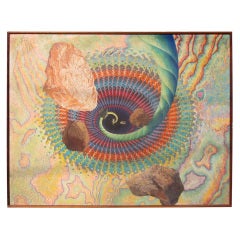 "Big Bang" Monumental Psychedelic 70's Hippie Painting by John Almond c 1972