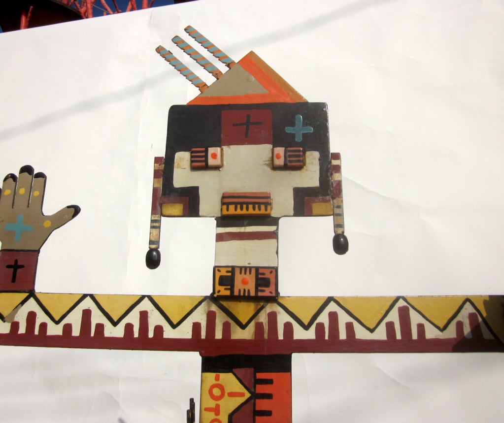 Native American Large Scale Painted Iron Kachinas by Diaz