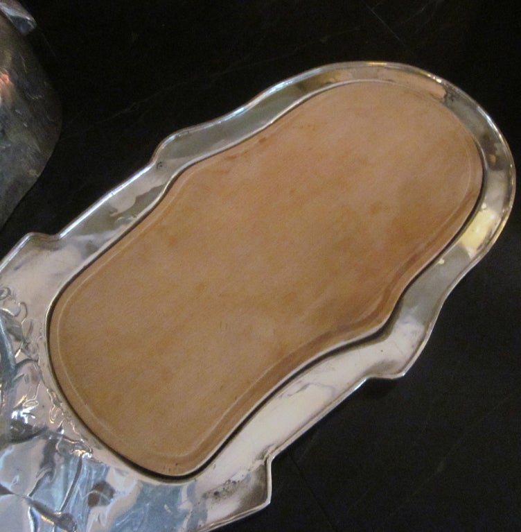 Late 20th Century Silvered Stag Covered Serving Platter by Franco Lafini