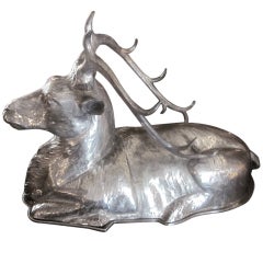 Silvered Stag Covered Serving Platter by Franco Lafini