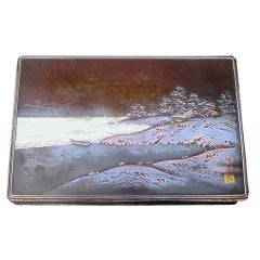 Japanese Silver Cigarette Box - Meiji Period