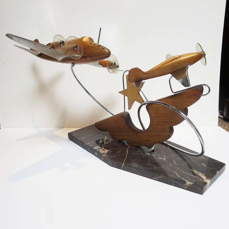 French Art Deco Airplane Sculpture In Good Condition For Sale In North Hollywood, CA