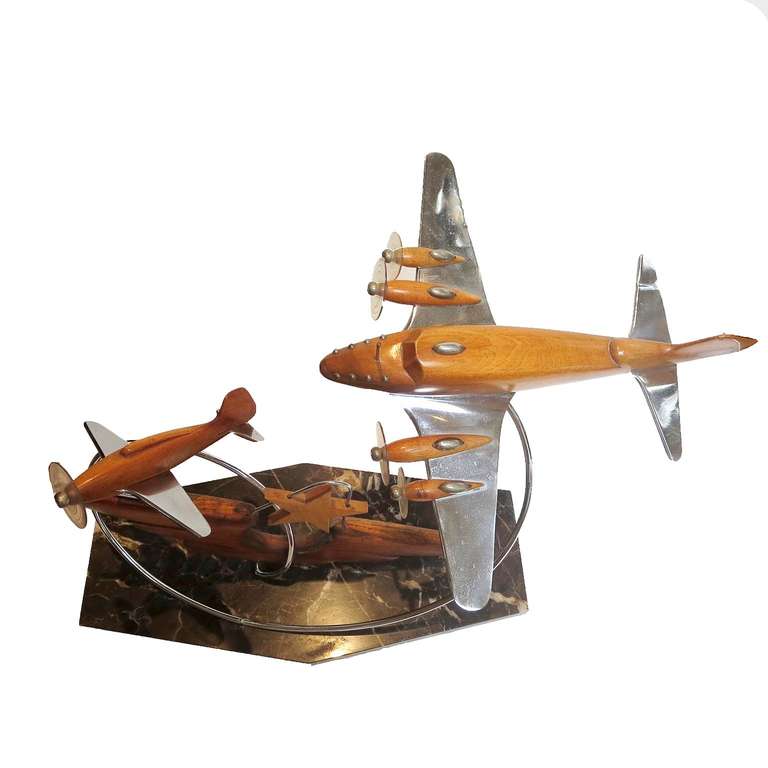 Mid-20th Century French Art Deco Airplane Sculpture For Sale