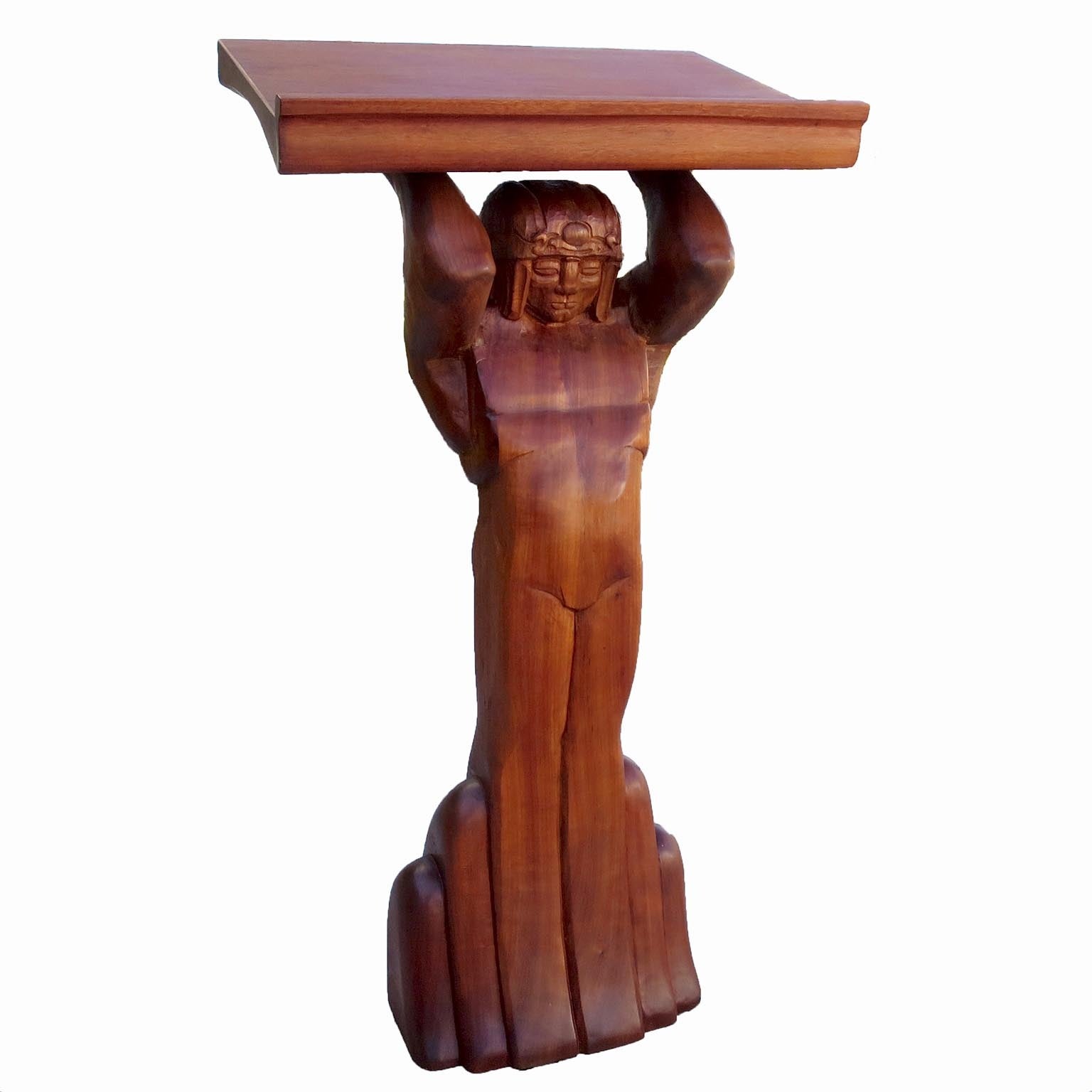 Stylized Carved Wooden Art Deco Podium