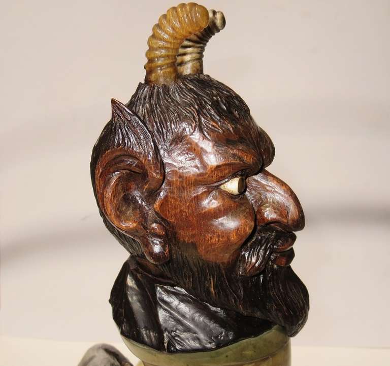 Gothic Elaborately Carved Devil Horn Flagon
