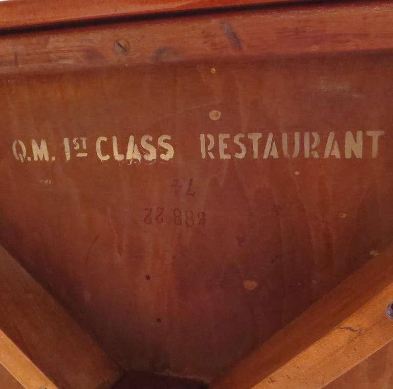 Mid-20th Century RMS Queen Mary Ocean Liner Cafe Table