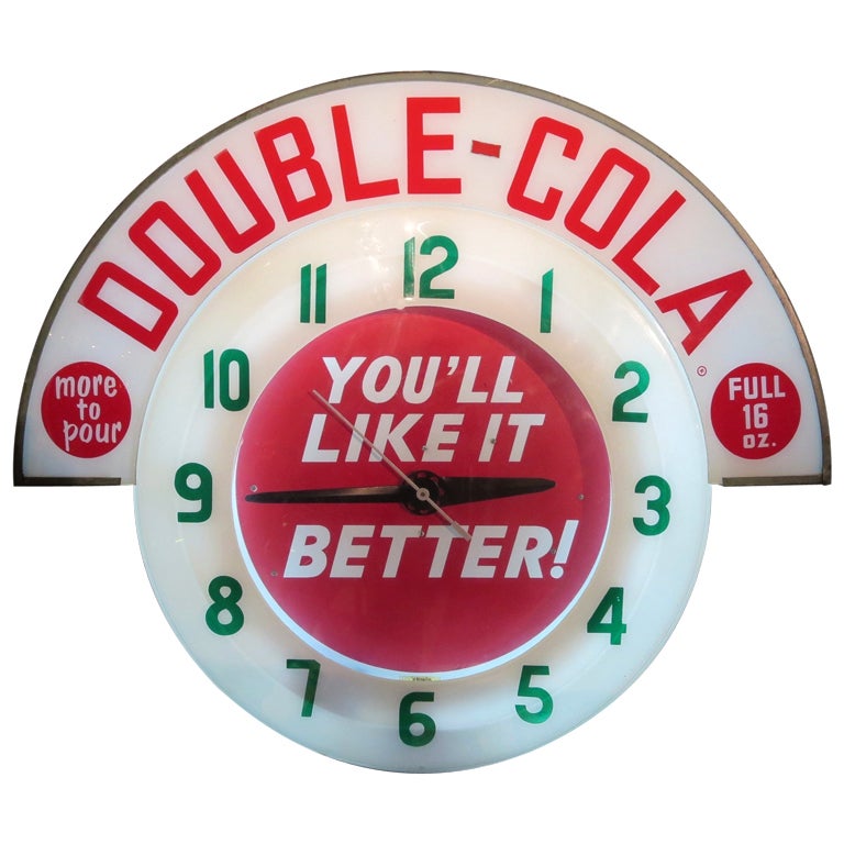 Double Cola Neon Advertising Wall Clock