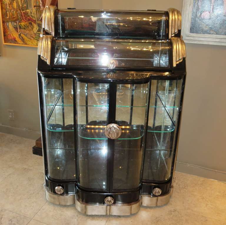 Art Deco Cocktail Display Cabinet by Jacques Lumbroso In Excellent Condition In North Hollywood, CA