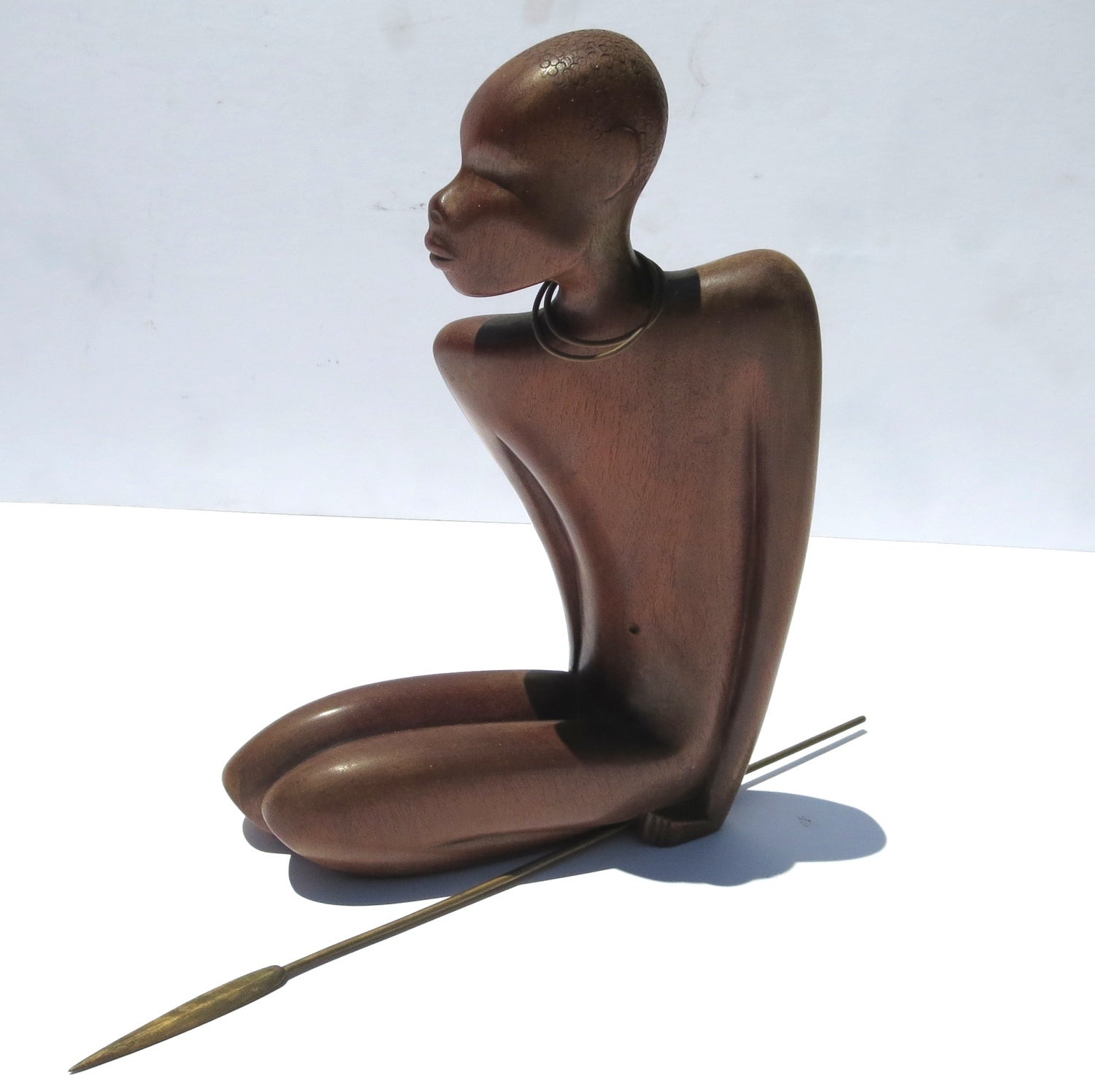 Stylized Art Deco African Native Sculpture by Hagenauer