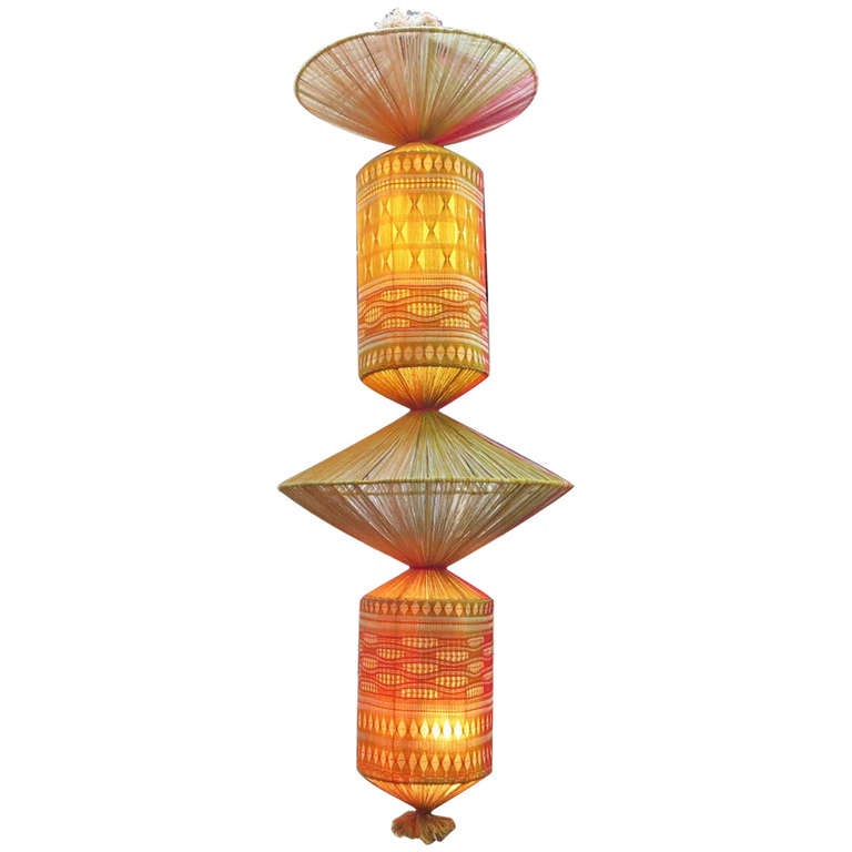 Rare Woven Lamp Sculpture by Jacquetta Nisbet, circa 1971