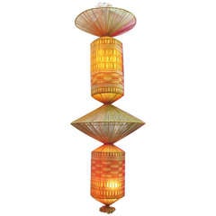 Rare Woven Lamp Sculpture by Jacquetta Nisbet, circa 1971