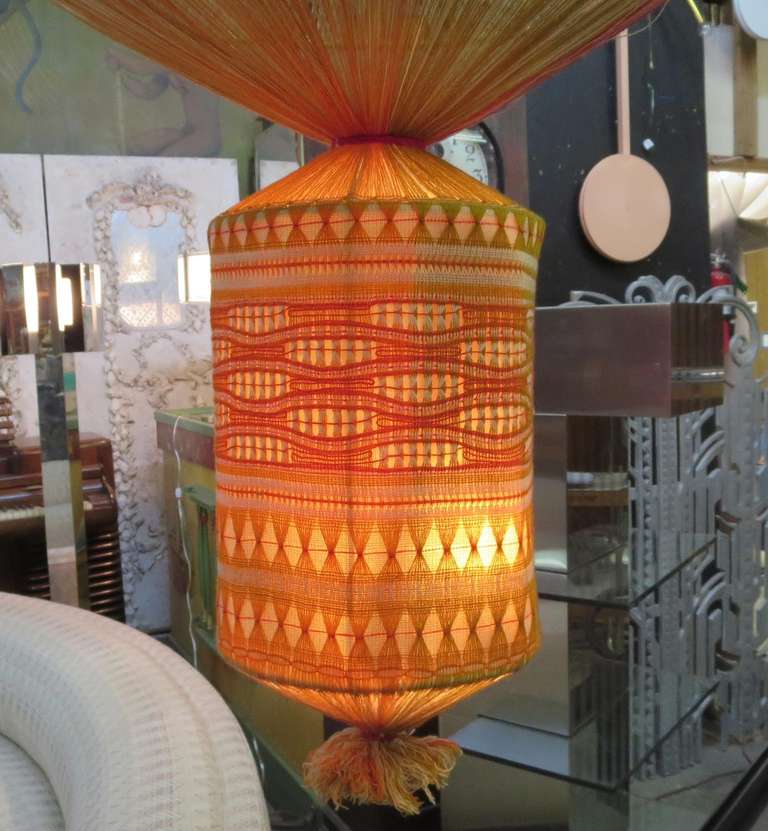 Mid-Century Modern Rare Woven Lamp Sculpture by Jacquetta Nisbet, circa 1971