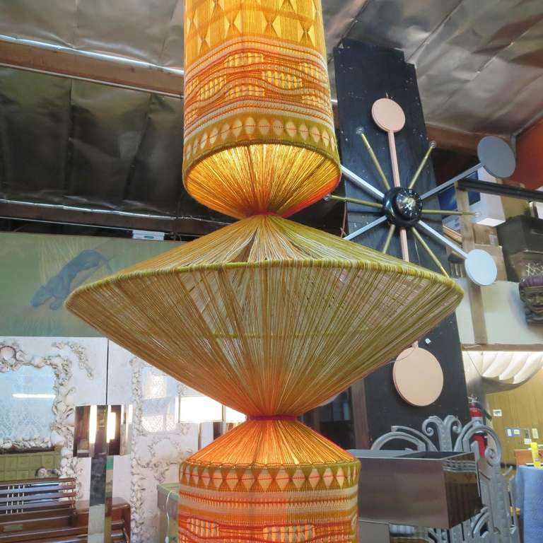 American Rare Woven Lamp Sculpture by Jacquetta Nisbet, circa 1971