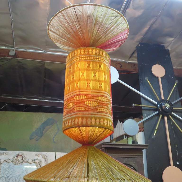 Rare Woven Lamp Sculpture by Jacquetta Nisbet, circa 1971 In Good Condition In North Hollywood, CA
