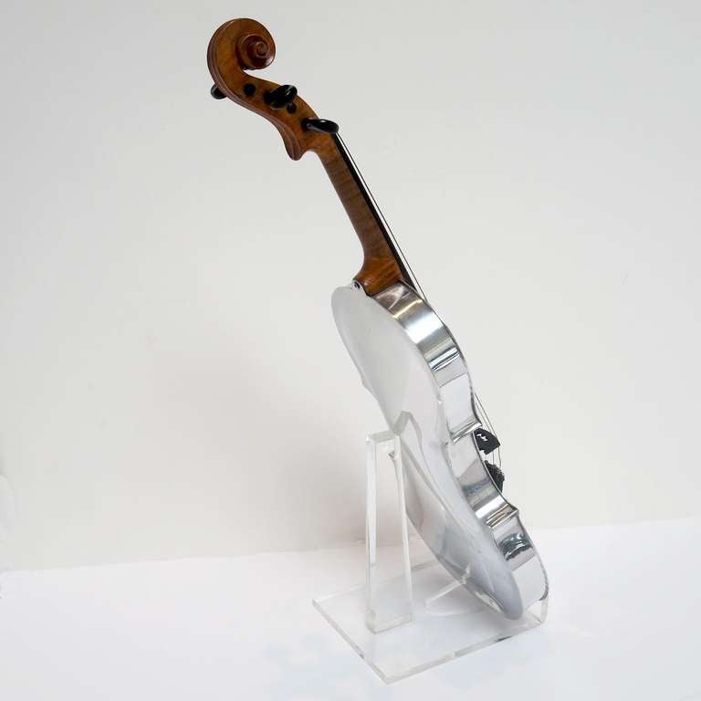 Mid-20th Century 1930's Polished Aluminum Art Deco Violin