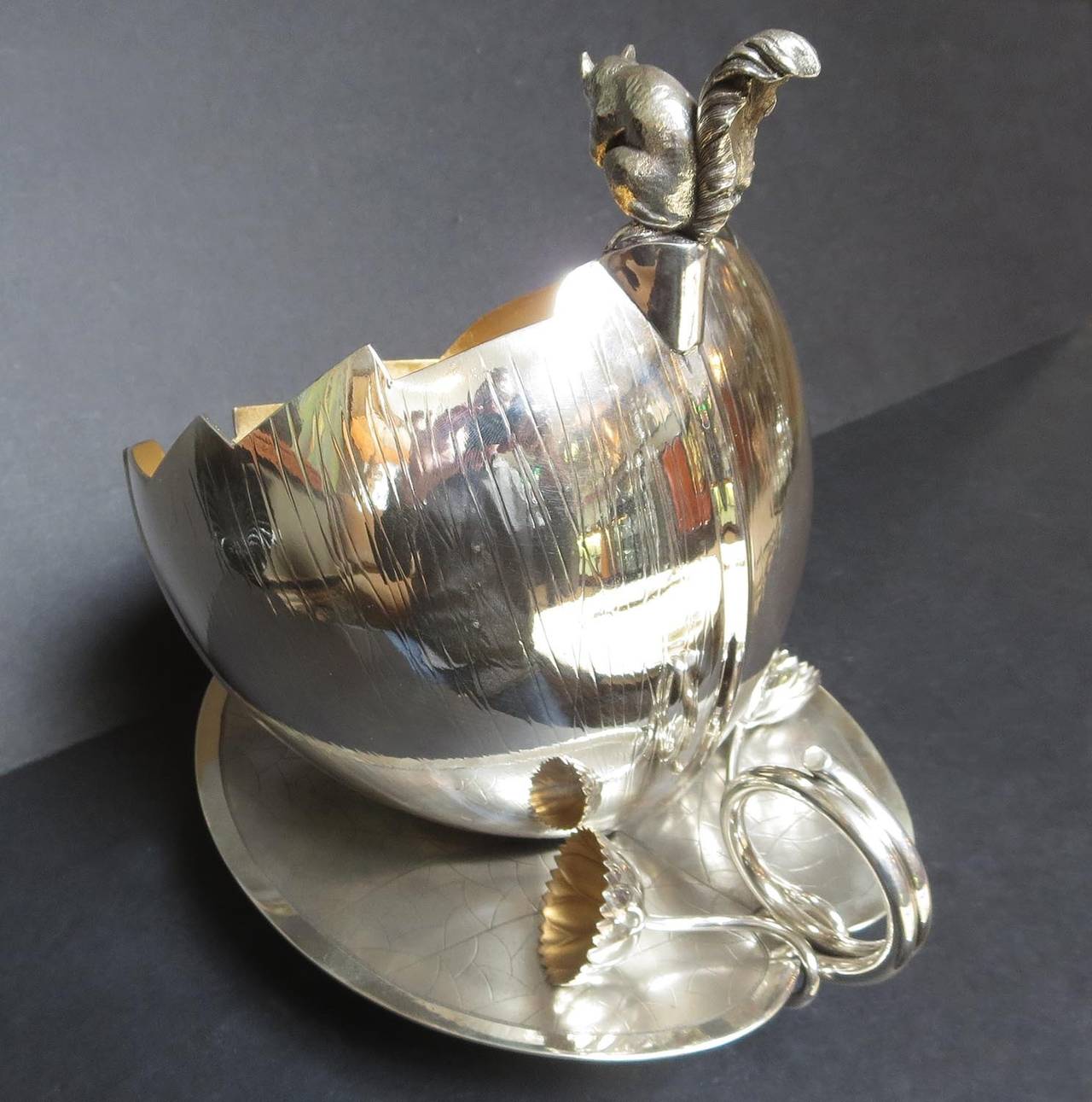 Art Nouveau Ultra Charming Silver Nut Bowl by Meriden B. Company