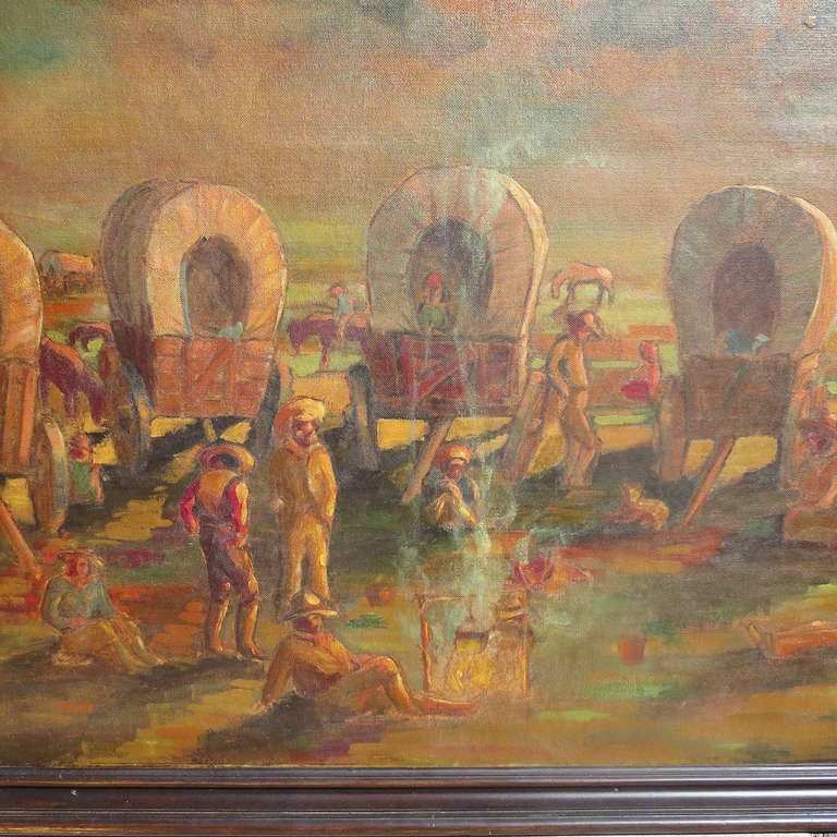 Western Scene Oil Painting Warner Brothers Movie Prop At 1stDibs