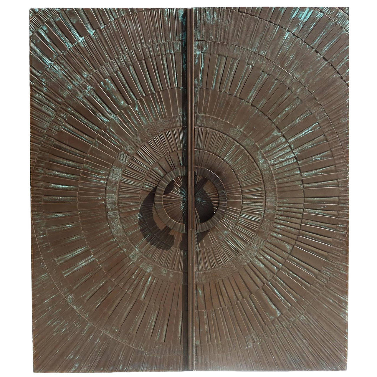Mid Century "Sunburst" Double Sided Bonded Bronze Entry Doors at 1stDibs mid century double