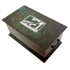 "Silver Crest" Bronze Box with Silver Overlay