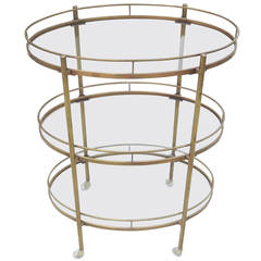 Maxwell Phillips Triple Tiered Brass Cocktail Trolley