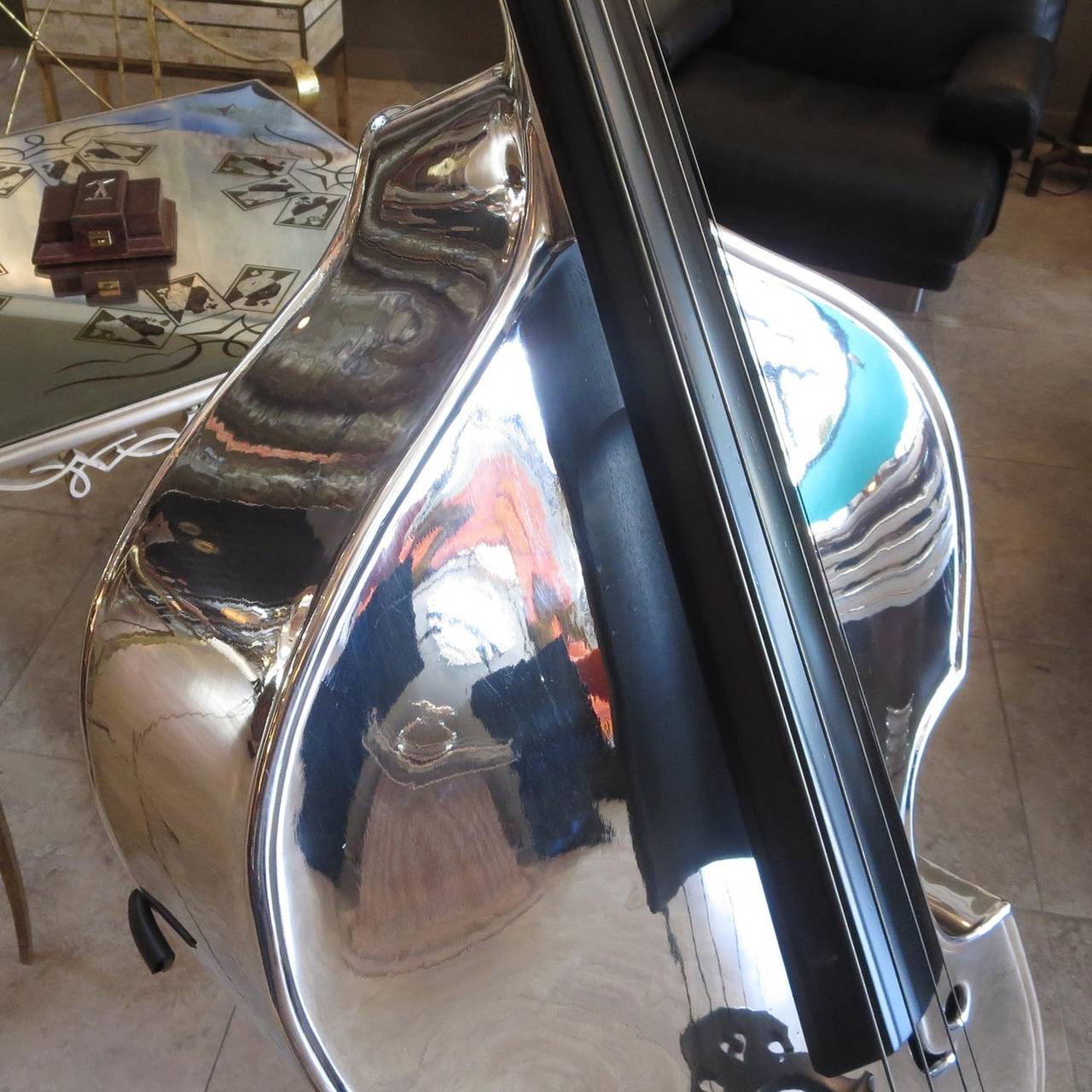 Art Deco 1932 Polished Aluminum Bass Violin by John Burdick