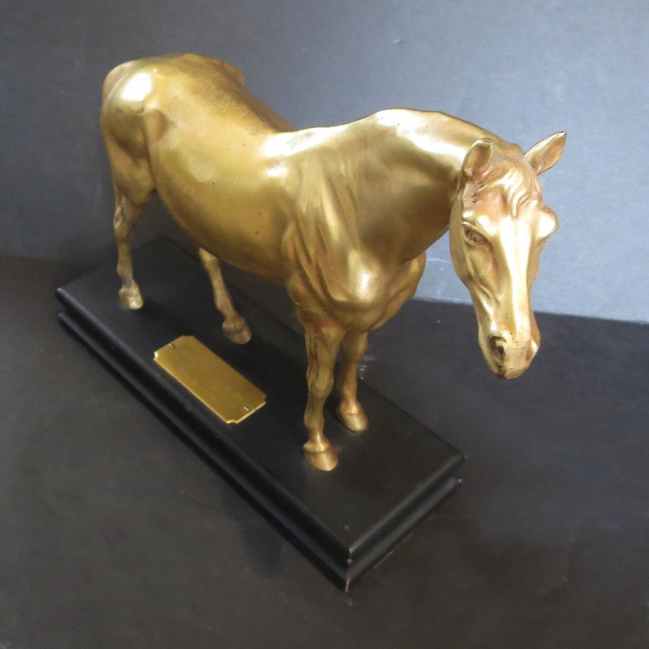 American Tom Mix Hollywood Breakfast Club 1933 Gilded Horse Statue