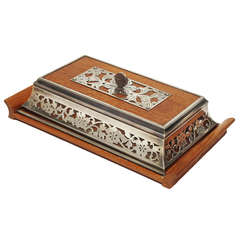Mitsukoshi Sterling Silver and Wood Trinket Box