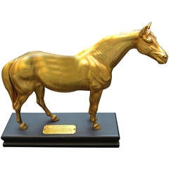 Tom Mix Hollywood Breakfast Club 1933 Gilded Horse Statue