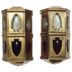 Early 20th Century Bronze Elevator Lamps