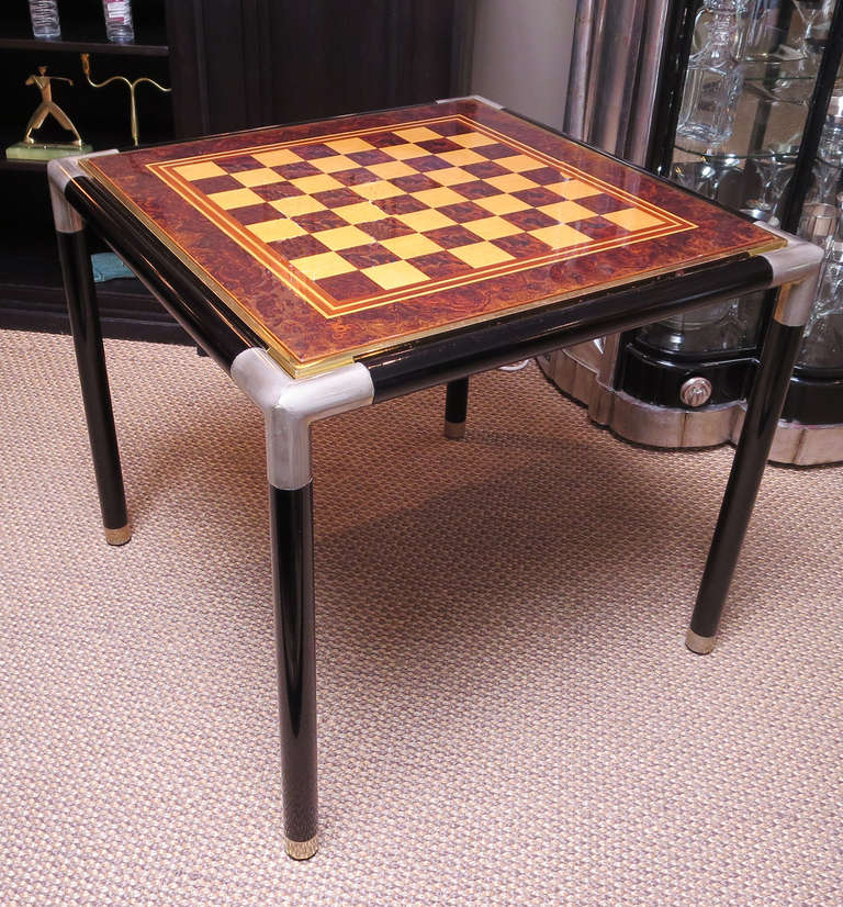 Mid-Century Modern Fine Mid Century Game Table - Chess and Backgammon