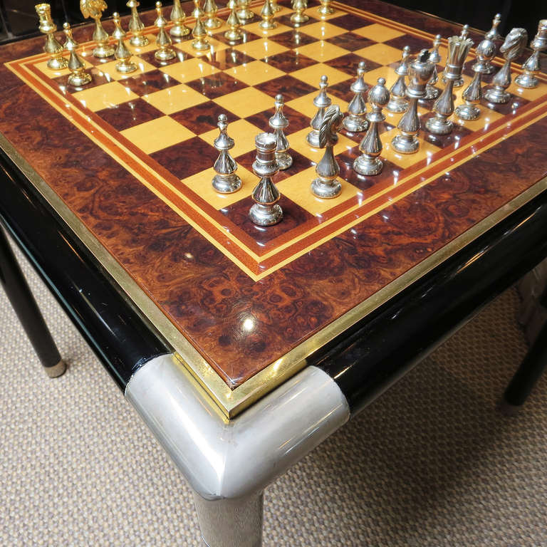 Unknown Fine Mid Century Game Table - Chess and Backgammon