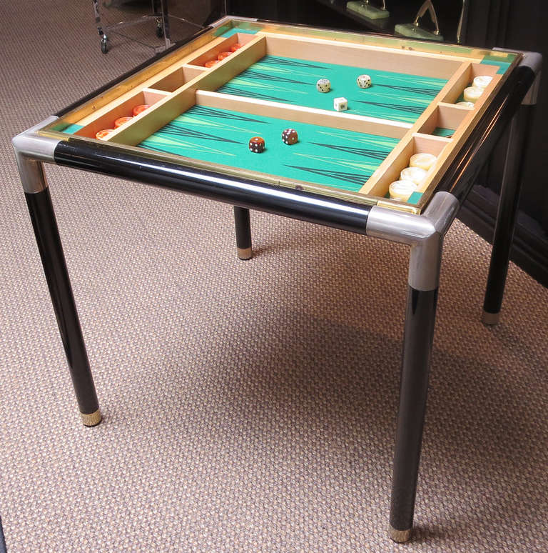 Fine Mid Century Game Table - Chess and Backgammon In Good Condition In North Hollywood, CA
