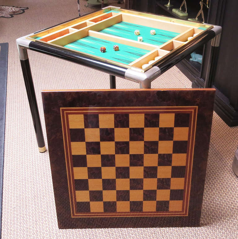 Late 20th Century Fine Mid Century Game Table - Chess and Backgammon