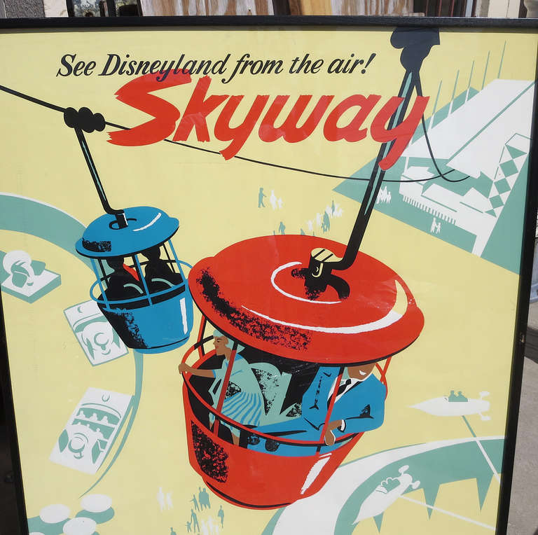 Mid-Century Modern Disneyland Skyway Attraction Poster