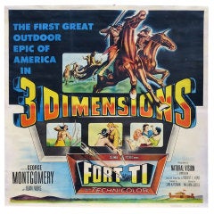 Six Sheet Linen Mounted "Fort Ti" 1953 Movie Poster
