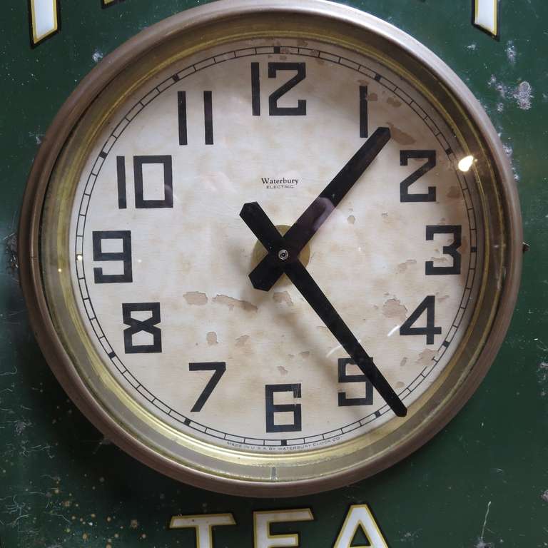 American Tetley Tea Time Tin Advertising Wall Clock