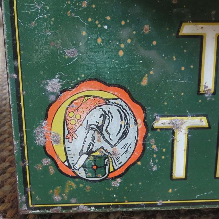 Tetley Tea Time Tin Advertising Wall Clock In Distressed Condition In North Hollywood, CA