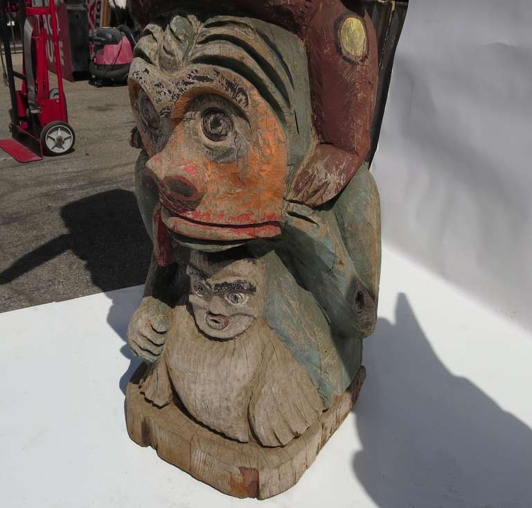 American Monumental Pair of NW Pacific Totem Poles