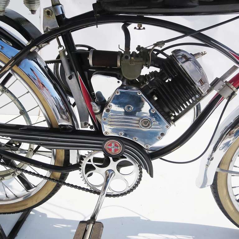 Mid-Century Modern 1950 Schwinn Motorized Whizzer Black Phantom Bicycle