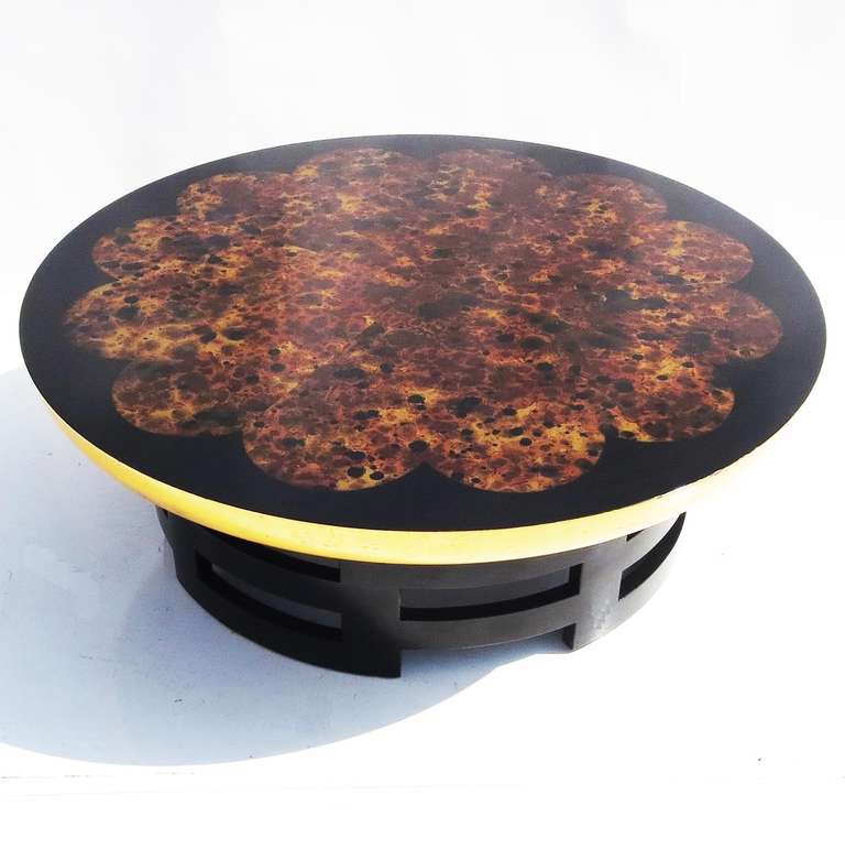 Designed by Theodore Muller and Isabel Barringer for Kittinger, this patterned top table is named the 