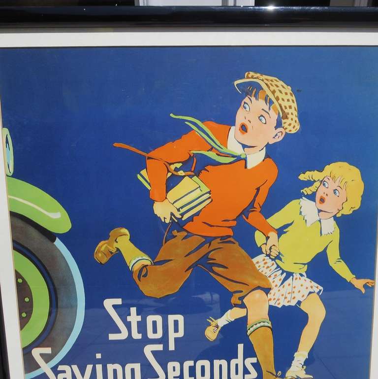 Art Deco 1930's Safety Poster by Clinton Pettee