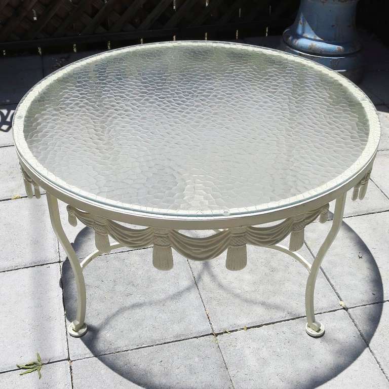 1950's Hollywood Regency Painted iron Patio Cocktail Set In Good Condition In North Hollywood, CA