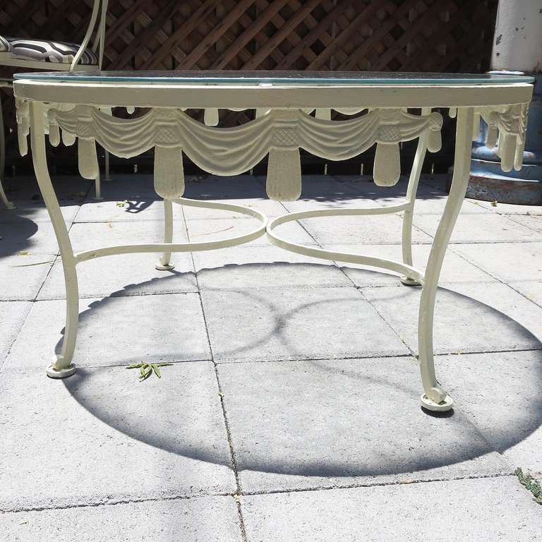Mid-20th Century 1950's Hollywood Regency Painted iron Patio Cocktail Set