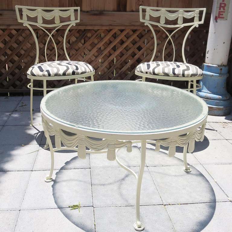 Iron 1950's Hollywood Regency Painted iron Patio Cocktail Set