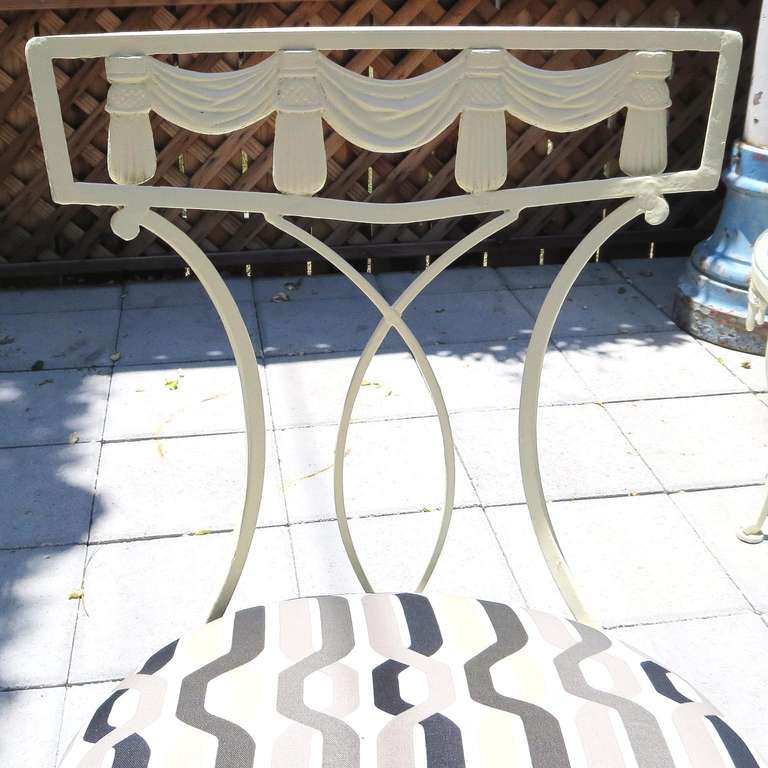 1950's Hollywood Regency Painted iron Patio Dining Set 3