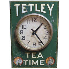 Tetley Tea Time Tin Advertising Wall Clock
