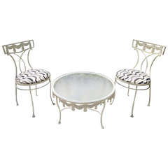 1950's Hollywood Regency Painted iron Patio Cocktail Set